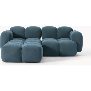 Modulsofa Tayla i bouclé (3-personers) med puf (venstre/højre)