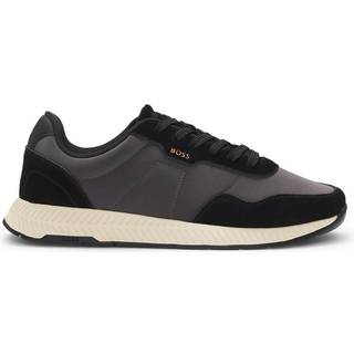 Sneakers i blandet materiale med ruskindsdetaljer