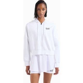 EA7til kvinder. 7W000207_AF12116 Hvid cardigan-sweatshirt (XXL), Casual, Sport, Bomuld, Multisport