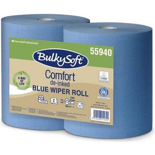 BulkySoft Værkstedsrulle 2-lag Blå 360 m P Comfort Ø29cm B22 cm 2 rl (55940)