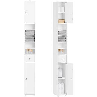 SoBuy Badeværelseskab BZR167-GW med 5 rum og skuffe