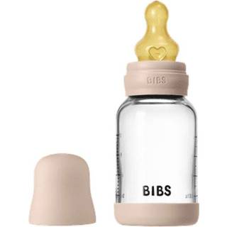 BIBS Glass Baby Bottle Round Latex 120 ml. Slow Flow Blush - 1 stk.