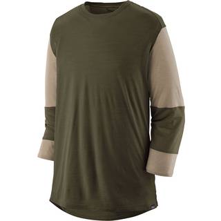 Patagonia Merino 3/4 Sleeve Bike Jersey Cykeljersey Herrer størrelse S farve olivengrøn