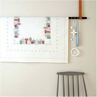 Stickpackung Tischdecke Kerzen 90x90cm