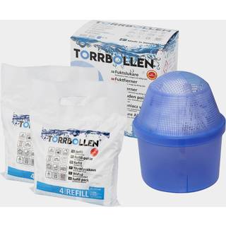 Fugtfjerner Torrbollen Original, virkningsareal op til 14 m², genopfyldelig + 9 tørpatroner (9 x 450 gram)