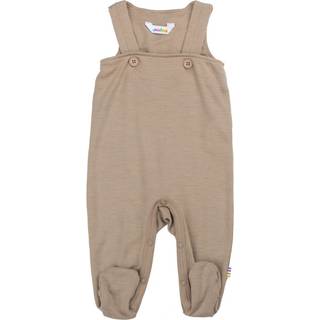 Overalls med fod i beige uld og silke