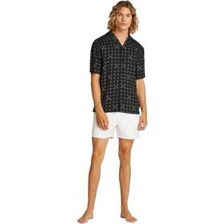 All-Over Printed Beach Shirt - Black - L