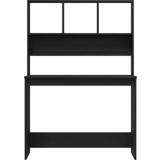 skrivebord m. hylder 102x45x148 cm konstrueret træ sort egetræ