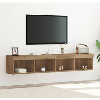 Tv-Skab 2 Dele Artisan Egetræ 80 X 30 X 30 Cm Konstrueret Træ