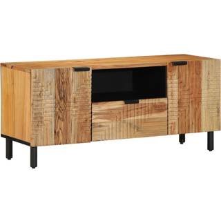 Tv Skab Med Skuffe Brun 105 X 33.5 X 46 Cm Massivt Akacietræ