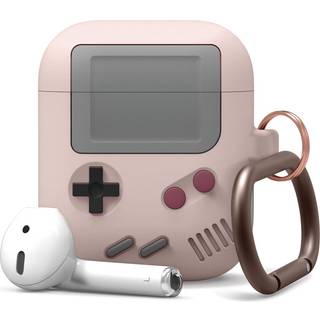 Elago AW5 Kompatibel med AirPods sag 1 & 2 klassisk spilspillerdesignkasse med n?glering af holdbar silikonekonstruktion (sandrosa) [US Patent Re