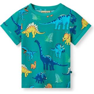 Småfolk Dinosaurs T-shirt Teal 2-3 Y  Grøn  2-3 år  mand