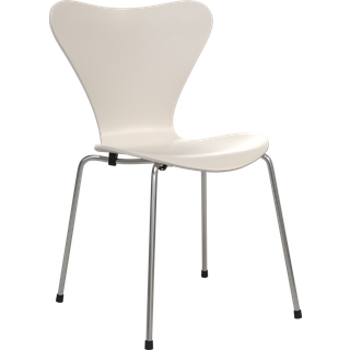 Fritz Hansen - Sjuan 3107 stol stålstel krom 7:14 AM beige - Spisebordsstole - Arne Jacobsen - Beige - Metal