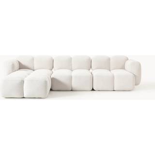 Teddy Bouclé modulsofa Tayla (4-personers) med puf (venstre/højre)