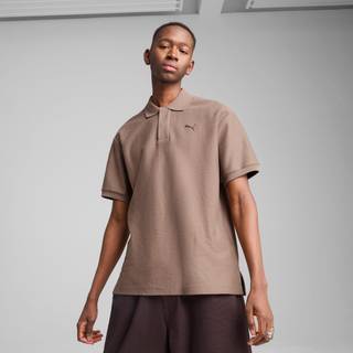Puma PREMIUM Essentials Relaxed Jacquard Polo Unisex T-Shirt, Brown T-Shirt, Size XL T-Shirt, Clothing - Totally Taupe - XL