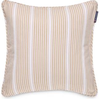 Lexington Classic Striped Organic Cotton Twill Pudebetræk 50x50 Cm t / Beige - Pyntepuder & Betræk Bomuld Hvid - 10004008-2600-SH25