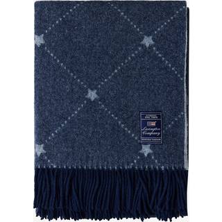 Lexington Signature Star Plaid 130x170 Cm / Marineblå - Plaider & Tæpper Uld Hvid - 10004012-5850-TH10
