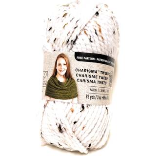 Loops & Threads Charisma Tweed Yarn 1 Ball White 3 Oz.