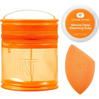 Real-Techniques Svampe Sponge-SetsMiracle Blend & Cleanse Set Miracle Deep Cleansing Soap 30 g + 1x Miracle Complexion Sponge + 1x Mini Travel Tote 1 Stk. (94,00 kr / 1 stk.) - 1 Stk.