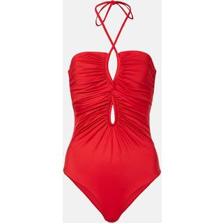 Johanna Ortiz Coral Reef gathered swimsuit - red - L