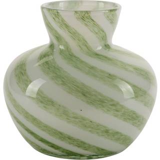 Bahne Interior - Rokoko vase stribet, grøn - H18cm