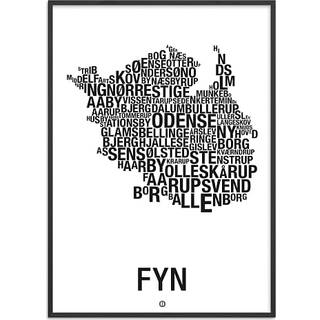 Fyn, byer - 70x100 cm
