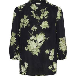 Kaffe Kaedita Amber Blouse Bluser 10509812 Black / Green Flower Print (42)