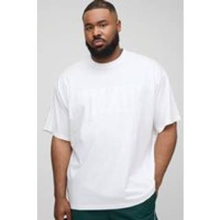 Mens White Plus Oversized MMXXIII Crackle Print T-Shirt