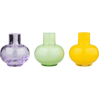 Marimekko Mini vase 3 dele Pale green-lemon-amethyst