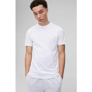 Mens White Slim BM Signature Basic T-shirt