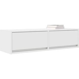 Tv-Skab Med Skuffe Hvid 100 X 31 X 25,5 Cm Konstrueret Træ