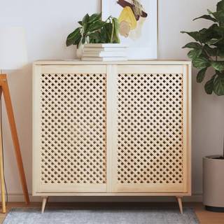 skabslåger 2 stk. 59,5x99 cm gitterdesign massivt fyrretræ