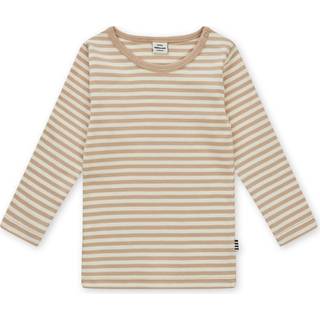 Mads Nørgaard Tobinino T-shirt Oxford Tan Med Striber - Str. 1.5y 86cm