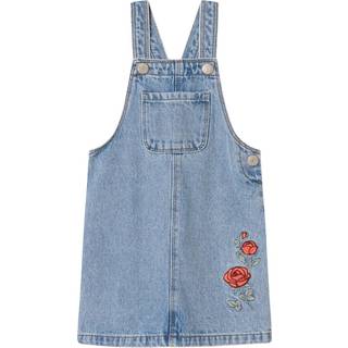 Name It Spencer Lys Blå Denim Med Broderet Rose - Str. 3y 98cm