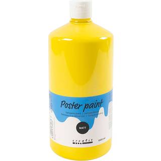 Temperamaling Mat Primær Gul 1000ml - Vandbaseret Kvalitet