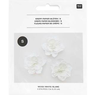 Krepppapier Blüten - Weiß