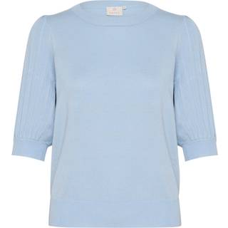 KAFFE Lone Strik Pullover 1/2 SL Soft Chambray Blå-S