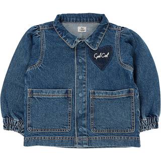 Copenhagen Colors Hearts Økologisk Denimjakke Indigo Blue Washed 110 cm  Blå  110 cm  kvinde