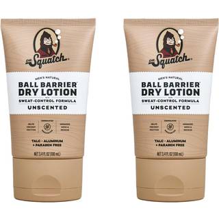 Dr. Squatch Ball Barrier Dry Lotion No Mess Body Powder Lotion til m?nd lavet med naturlige ingredienser - 2-pak uparfumeret