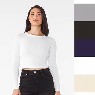 Bella BL1501 Women´s Micro Rib Long Sleeve Baby Tee Solid White Blend S