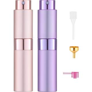 TEKSON 8ML Rejse parfume Atomizer Genopfyldelig mini Köln Spray Bottle Tom lille eftershave bærbar sprøjte til flydende dispenser (Pink & Purple)