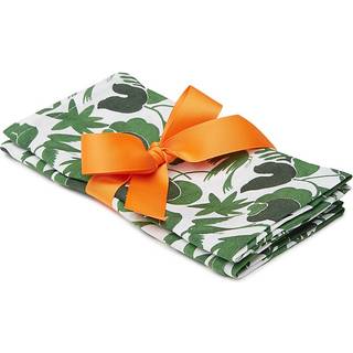 La DoubleJ Table Linens - 'Wildbird Verde' napkin, set of two in Green 100% LINEN