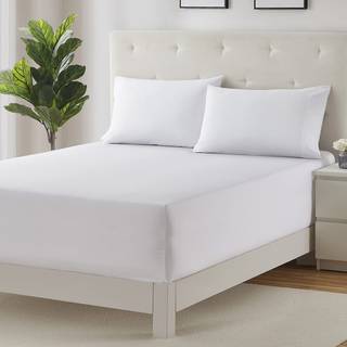 Clara Clark Deep Pocket Twin Fitted Sheet Passer op til 21 tommer madras - Superbld Twin Fitted Sheet Kun falme pletbestandig - Hvid Fitted Shee