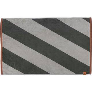 Mette Ditmer Diagonal Bademåtte 50x80 Cm Olivengrøn - Badeværelsesmåtter Bomuld Mørk Oliven - DIABMB63