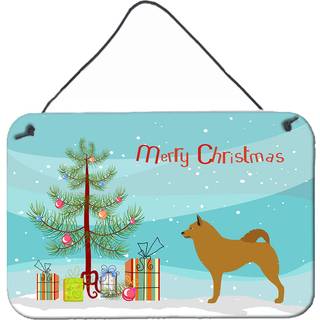 """" Caroline's Treasures Finnish Spitz Metal Print 8HX12W Christmas Tree """"