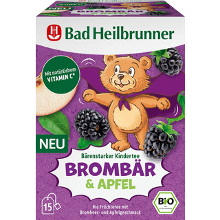 Bad Heilbrunner Økologisk frugt-te stærk som en bjørn børne-te med brombær, æble og naturligt C-vitamin* 831.67 DKK/1 kg