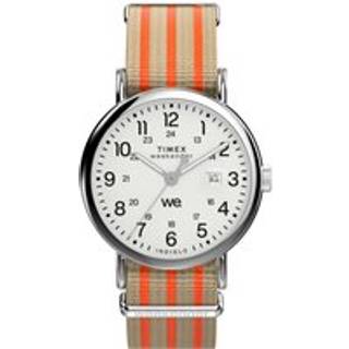 Timex Weekender White Dial Beige Fabric Strap Men's Watch TW2Y08900