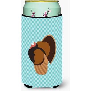 """"Caroline's Treasures Bronze Kalkun Bl? Tjek Dekorativ Can Hugger Tall Boy Multicolor""""