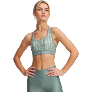 Armour® Mid Crossback Printed Women's Sports Bra Silica Green / Hydro Green / Hydro Green XS