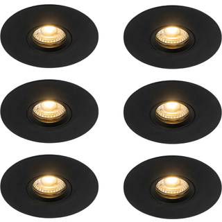 Sæt af 6 Moderne forsænket plet sort 12 cm - Buco